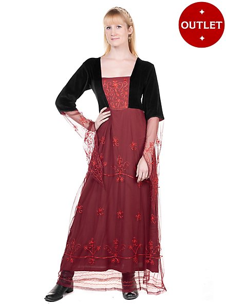 Abito medievale in velluto con tulle - Augusta